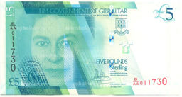 Банкнота 5 фунтов 2020 года Гибралтар