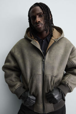 DOUBLE-FACED FAUX LEATHER WASHED JACKET - Zara фото 4