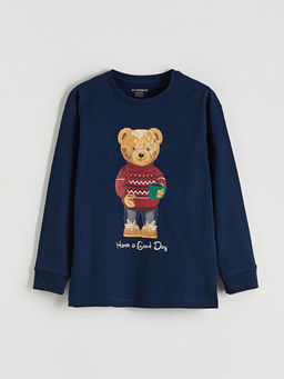 Ay? Teddy Bask?l? Erkek ?ocuk Pijama ?st