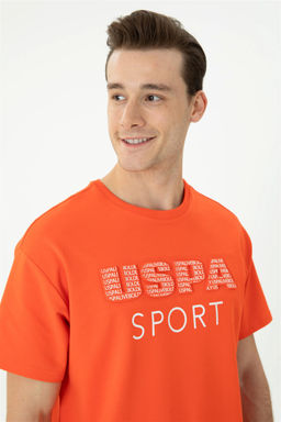 Мужская оранжевая футболка Comfort с круглым вырезом Неожиданная скидка в корзине - U.s. polo assn фото 2