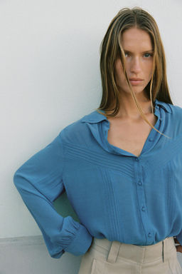 CAMISA FLUIDA JARETAS / Azul