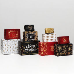 Набор коробок 10 в 1 Золотой, 30,5 х 19 х 13 - 12 х 6,5 х 4 см