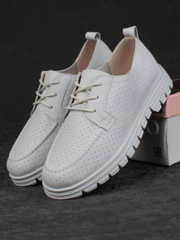 03-PDD161-5 GRAY/LT. BLUE Полуботинки женские (натуральная кожа) - Фабричный китай фото 14