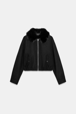BOMBER JACKET WITH FAUX FUR COLLAR - Zara фото 6
