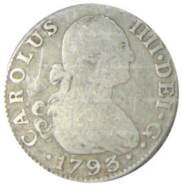 2 реала 1793 года Испания