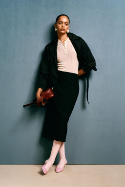 FALDA MIDI TUBO CON LANA WILLY CHAVARRIA X ZARA / Negro  фото 3