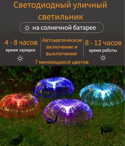 Светодиодный уличный светильник на солнечной батарее для сада, дачи, садовый декор, Solar, 7 цветов , фонтан, 1 штука - Buro фото 3