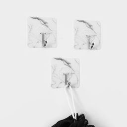 Цена за 2 шт. Крючки самоклеящиеся Доляна «Мрамор», 3 шт, 5.9×5.9×2 см