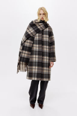 Abrigo en mezcla de lana con cuello tipo bufanda - H&m фото 6