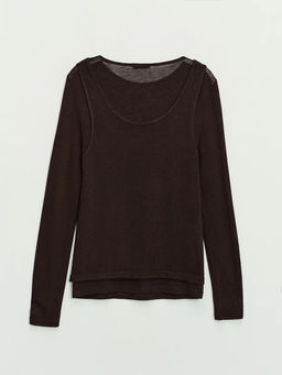 Двойной лонгслив из вискозы / Zarina  фото 10