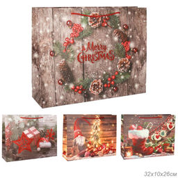 Цена за 12 шт. Пакет подарочный 26х32х10 / 362-61-M /уп 12/480/Новый год - Галеонтрейд фото 11