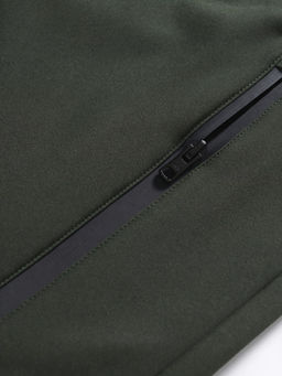 Ветровка мужская софтшелл виндстоппер с капюшоном спортивная цвета хаки 9615_1Kh