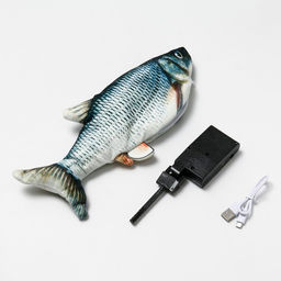 Игрушка для кошек Подлещик с двигающимся хвостом и с USB-зарядкой, 28 см - Пижон фото 2