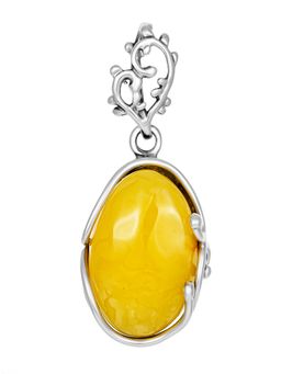 Подвеска из натурального балтийского янтаря медового цвета Версаль