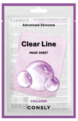 Consly Тканевая маска укрепляющая с коллагеном Clear Line Advanced Skincare Collagen Mask Sheet (25 мл)  фото 2