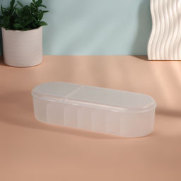 Цена за 2 шт. Органайзер для хранения, с крышкой, 7 секции, 28×10.5 см, прозрачный