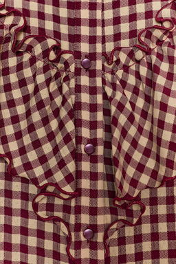 GINGHAM BLOUSE WITH RUFFLES - Zara фото 9