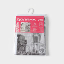 Штора для ванной Доляна «Париж ретро», 180×180 см, EVA