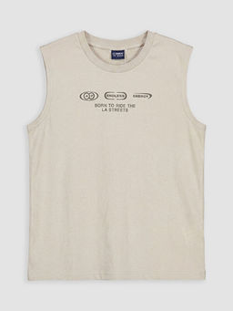 Bisiklet Yaka Bask?l? Erkek ?ocuk Atlet