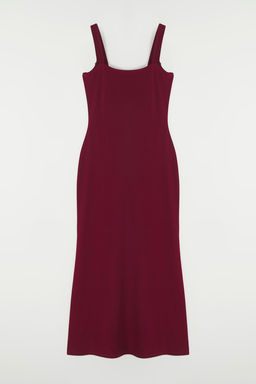 TRENDYOLMILLA Siyah Kal?n Ask?l? Fitted/Vucuda Oturan Esnek Orme Maxi Kalem Elbise TWOSS24EL00137  фото 9