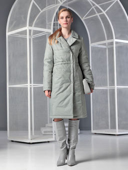 25326 Пальто дем. серо-оливковый