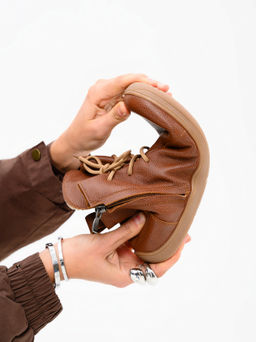 Босоногие ботинки 352.NATAbr.Коньяк/мех