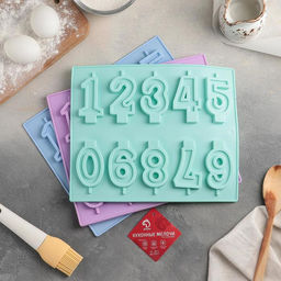 Форма для шоколада Доляна Цифры, силикон, 26?21 см, 10 ячеек (7?4 см), МИКС  фото 6