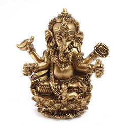 Ганеш в лотосе KBL-26 символ мудрости и счастья, помогает бизнесменам 9см-8см