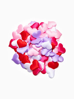 Сердечки декоративные атласные 3.5 см, МИКС, 100 штук