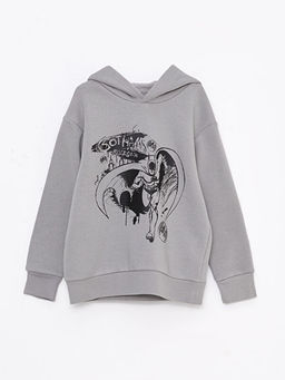 Kap??onlu Batman Bask?l? Uzun Kollu Erkek ?ocuk Sweatshirt ve E?ofman Alt? - Waikiki фото 2