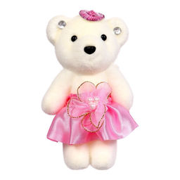 Цена за 12 шт. Игрушка из пенопласта «Мишка в юбочке», на ушках камушки, МИКС