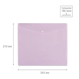 Expert Complete Trend Pastel Pastel Папка-конверт для тетрадей с кнопкой A5+ 180 мкм диагональ 20 шт. лиловый 2104017