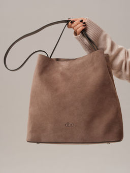 Замшевая сумка шоппер Olga DBR 30948 капучино фото 8