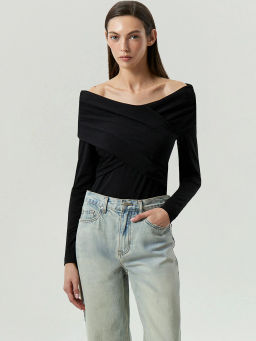 Лонгслив с открытыми плечами, B3111/mistery