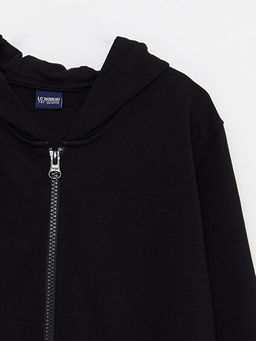 Kap??onlu Basic Uzun Kollu Erkek ?ocuk Fermuarl? Sweatshirt - Waikiki фото 3