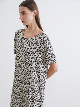 Bisiklet Yaka Desenli Elbise