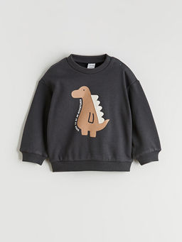 Dinozor Bask?l? Erkek ?ocuk Sweatshirt ve E?ofman Alt?