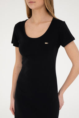 Женское черное трикотажное платье - U.s. polo assn фото 13