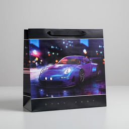 Пакет подарочный ламинированный квадратный, упаковка, Stay Fast, 30 х 30 х 12 см