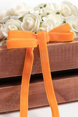 Лента бархатная 1 см*50 ярд (SF-2323) оранжевый №35