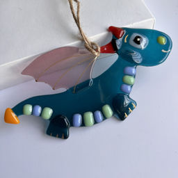 Сувенир  из стекла Летящий дракон на веревочке