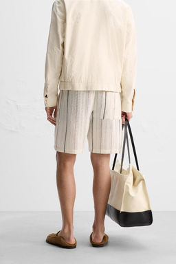 STRIPED TEXTURED BERMUDA SHORTS - Zara фото 3