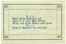 20 геллеров 1920 года Австрия Витис (нотгельд)