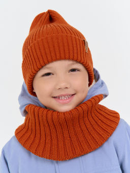 Снуд из смесовой шерсти Мандарин вертикальная вязка - Bungly фото 2