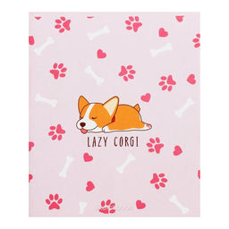 Цена за 4 шт. Тетрадь для скетчей А5, 16 листов Lazy corgi, обложка мелованный картон, блок 100 г/м2