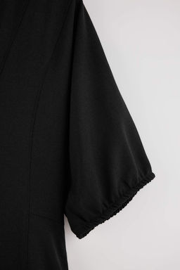 Wardrobe Essentials Siyah Shift/D_z Kesim Maxi Dokuma Elbise TWOAW27EL00036 - Trendyolmilla фото 7