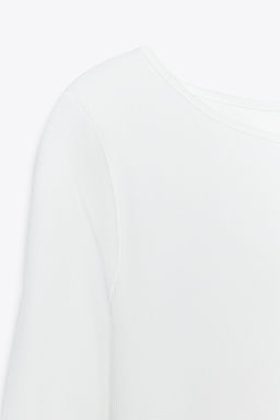 COTTON BOAT NECK T-SHIRT - Zara фото 8