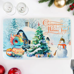 Цена за 3 шт. Салфетка новогодняя на стол Сказочного Нового Года! 2024 год, символ года