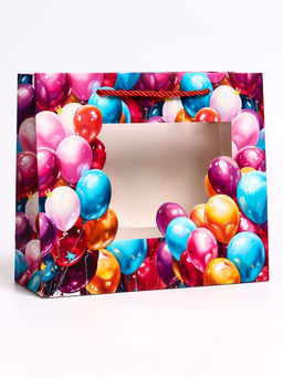 Цена за 2 шт. Пакет подарочный с окном Воздушные шары, 25?10?22 см - UPAK LAND фото 6