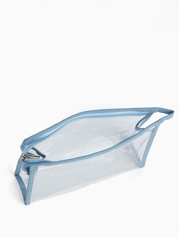 Набор простых косметичек на молниях 2 в 1, с рисунком, голубой